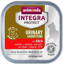 Пастет за котки против образуване на струвитни камъни Integra Protect Urinary - 100 г, с телешко, в зряла възраст