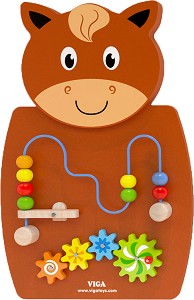 Дървена дидактическа дъска за стена Конче - Viga Toys — 50678