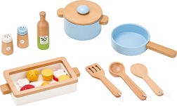 Дървени тенджери и аксесоари за готвене - Lelin Toys — L40315