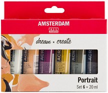 Акрилни бои Royal Talens Standart - Портретни цветове - 6 цвята x 20 мл от колекцията Amsterdam