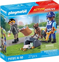 Playmobil Action Heroes - Проследяване с полицейско куче — 71731