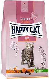 Суха храна за котки Happy Cat Junior — 0,3 кг, с патешко, от серията Young, от 4 до 12 месеца