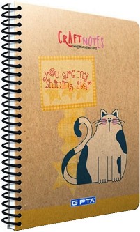 Тефтерче със спирала Gipta Craft Notes - A6, с редове