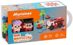 Детски конструктор Пожарникарски камион - Mario Inex - 80 части от серията Mini Waffle City — 903 193