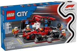 LEGO City - Питстоп и механици от F1 с кола Ferrari - Детски конструктор — 60443
