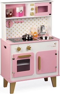 Детска дървена кухня Candy Chick Big Cooker - Janod - Със звук и светлина — J06554