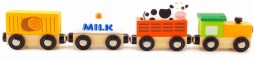 Дървено влакче Ферма - Viga Toys - С фигурка — 50821