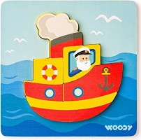 Корабче - Дървен пъзел от 5 части — Woodyland 91361