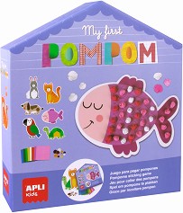 Картини от хартия и помпони Животни - Apli Kids - Творчески комплект — 18505