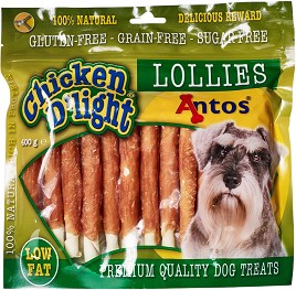 Натурални солети за кучета Antos Lollies - 400 г, с пилешко, за дребни, малки и средни породи, от серията D'light