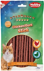 Лакомства за котки Nobby Stick - 85 г, с пилешко и патешко, от серията StarSnack
