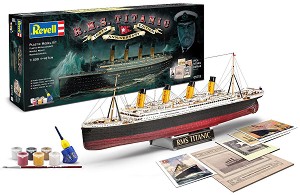 Лайнер - R.M.S. Titanic - Юбилеен комплект - Сглобяем модел комплект с лепило и бои — Revell 05715
