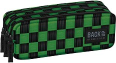 Овален ученически несесер BackUp G 73 - С 3 отделение от серията Checkerboard Green — 710360