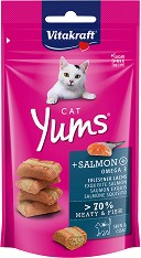 Лакомства за котки Vitakraft Cat Yums - 40 г, със сьомга и Омега 3