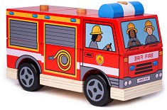Дървена низанка пожарен камион - Bigjigs Toys — BB126