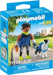 Playmobil My Life - Мъж с куче бордър коли — 71740