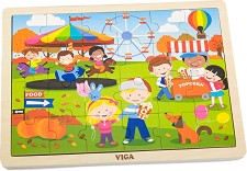 Есен - Дървен пъзел от 24 части в подложка — Viga Toys 51271