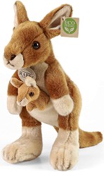 Еко плюшено кенгуру с бебе - Rappa - С височина 27 cm — 960534