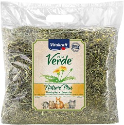 Сено за зайчета и гризачи Vitakraft Vita Verde Nature Plus - 500 г, с тимотейка и глухарче