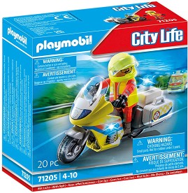 Playmobil City Life - Спасителен мотоциклет - Със светлина — 71205