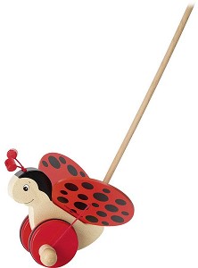Дървена играчка за бутане Goki - Калинка — 54950