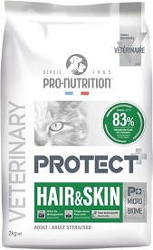 Суха храна за котки с дерматологични нарушения и косопад Pro-Nutrition Hair & Skin - 2 кг, от серията Protect Cat, в зряла възраст
