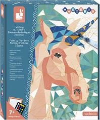 Рисуване по номера Фантастични създания - Janod - Творчески комплект с акварелни бои — J07979