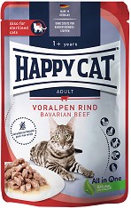 Пауч за кастрирани котки Happy Cat - 85 г, с говеждо, от серията Culinary, в зряла възраст
