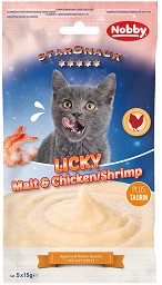    Nobby Licky Cat Malt & Chicken/Shrimp -   5  x 15 g,  ,   ,   StarSnack - 