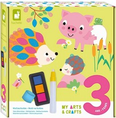 Оцветявай картини Животни - Janod - Творчески комплект от серията My arts and crafts — J07746