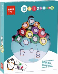 Пингвини на айсберг - Дървена игра за баланс със зарче — Apli Kids 17203