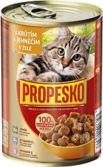 Консерва за котки PROPESKO — 415 г, 415 и 12 × 415 г, с пуешко и агнешко, в зряла възраст