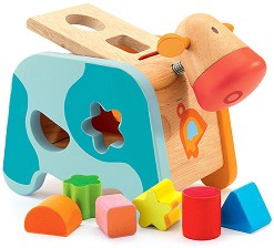 Крава с формички - Дървена играчка — Djeco DJ06309