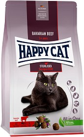 Суха храна за кастрирани котки Happy Cat Sterilised Adult — 0,3 кг, с говеждо, в зряла възраст