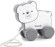 Дървена играчка за дърпане Мече - Viga Toys - От серията PolarB — 44001