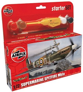 Военен самолет - Supermarine Spitfire Mk.Ia - Сглобяем модел - стартов комплект — Airfix A55100