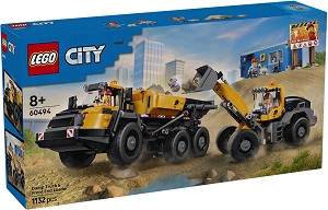 LEGO City - Самосвал и товарач с челно товарене - Детски конструктор — 60494