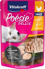 Пауч за котки Vitakraft Delice - 85 г, с пилешко, от серията Poesie