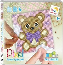Мозайка с пиксели Плюшено мече - Pixelhobby - Творчески комплект — 44042-TeddyBear