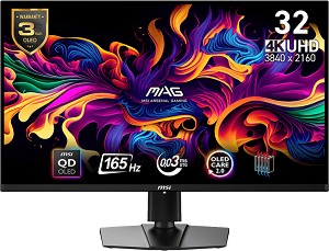  MSI MAG 321UP - 32", QD-OLED, 165 Hz, 16:9, 3840 x 2160, 0.03 ms, 2 x HDMI, DisplayPort, USB-C, AMD FreeSync Premium Pro - 