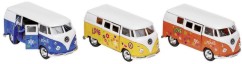 Метален микробус VW Classic Bus 1962 - Goki - С pull-back механизъм и отварящи се врати — 12171
