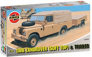 Военен джип - LWB Landrover (Soft Top) and Trailer - Сглобяем модел — Airfix A02322