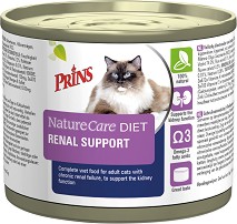 Натурална консерва за котки с бъбречна недостатъчност Prins NatureCare Diet Renal Support - 200 г, с пилешко и ориз, от серията Dietetic, в зряла възраст