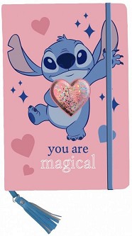 Тефтер с ластик Stitch. You are magical - A5, карирани листове на тема Лило и Стич