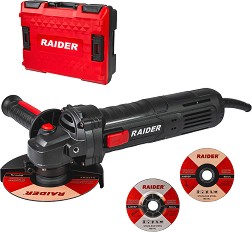 Електрически ъглошлайф Raider RDP-AG79 Black Edition - С куфар и аксесоари от серията Pro