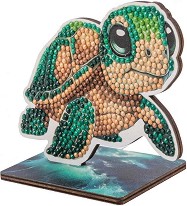 Декорирай сам фигурка на Костенурка - Craft Buddy - Творчески комплект от серията Crystal Art
