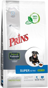 Натурална суха храна за активни кучета Prins Super Active — 3 кг, от серията ProCare Protection, в зряла възраст