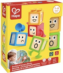 Дървени кубчета с вендуза - HaPe - 4 броя — 0543