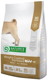 Суха храна за контрол на теглото за кастрирани кучета NATURE'S PROTECTION All Breeds Adult Weight Control Sterilised — 4 кг, с пилешко, за всички породи, над 1 година