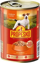 Консерва за кучета PROPESKO — 415 г, 415 и 12 × 415 г, с пилешко и дробчета, за всички породи, в зряла възраст